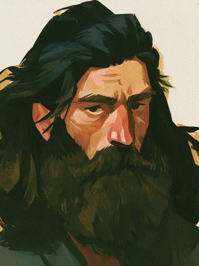 Bearded Man Portrait Print.