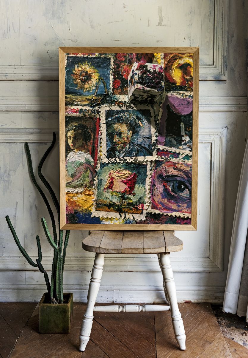 Abstract Portrait Collage Fine-Art Poster. room preview