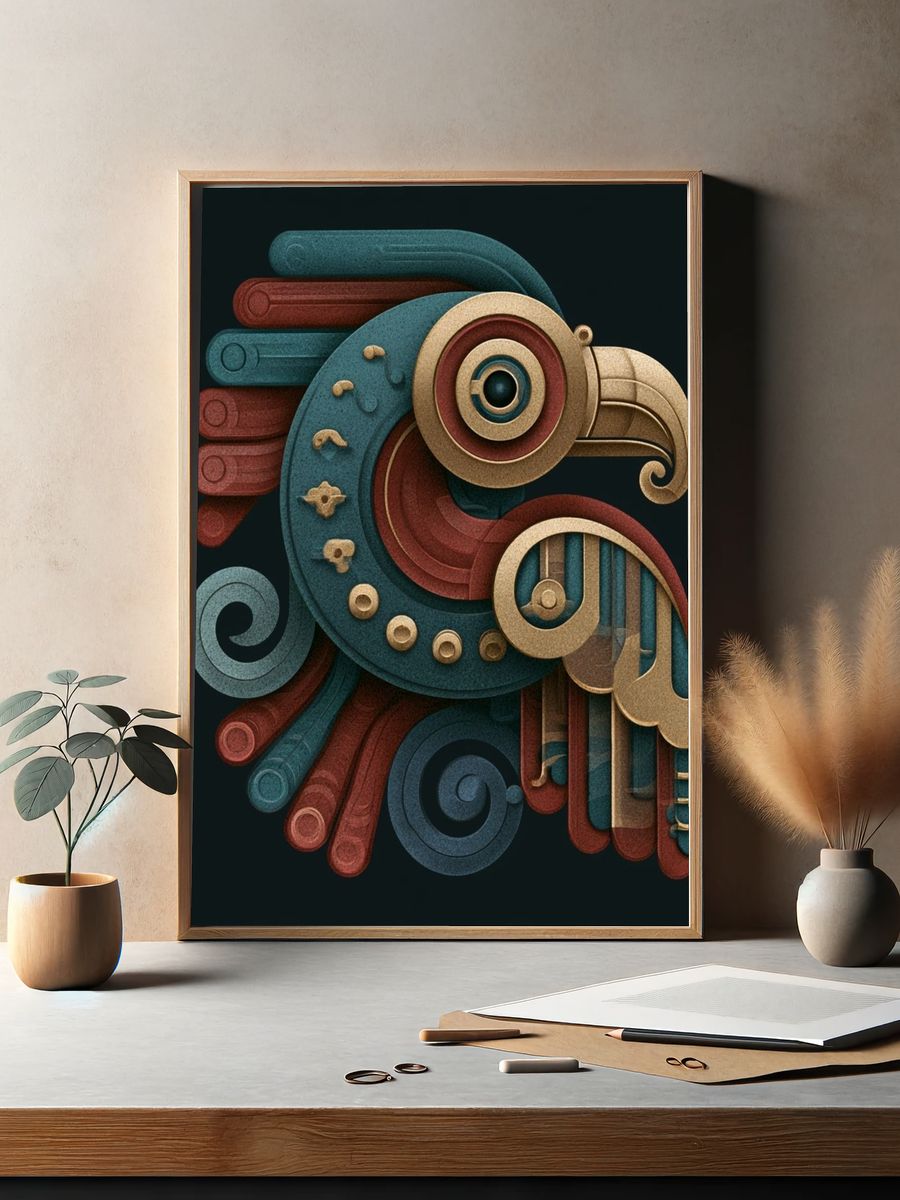 Art Deco Bird Abstract Poster. — room view 2