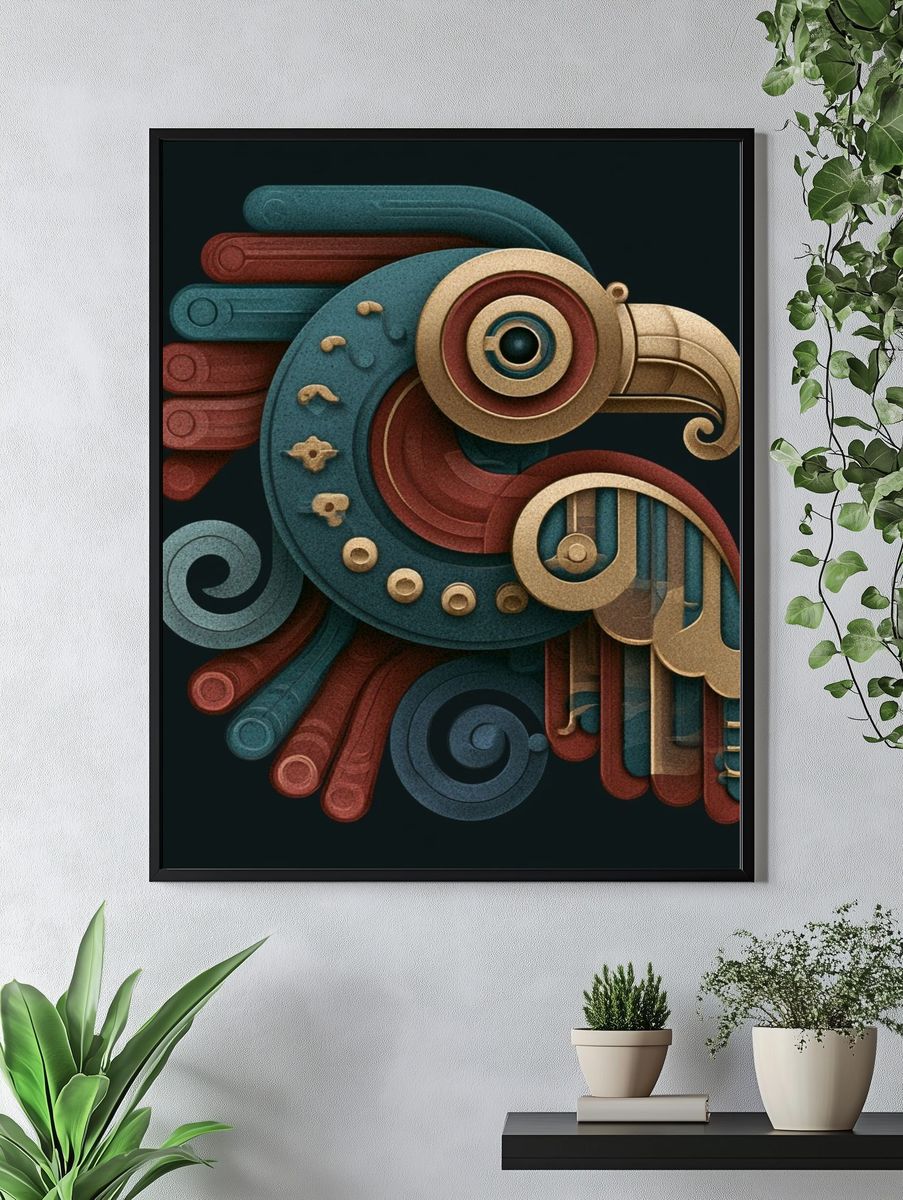 Art Deco Bird Abstract Poster. — room view 4