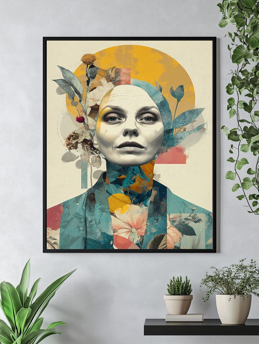 Floral Surreal Portrait Print. — room view 4