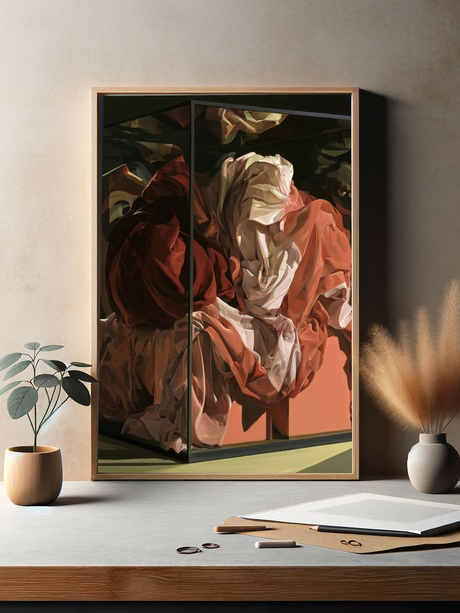 Draped Fabric Still Life Poster. — room view 2