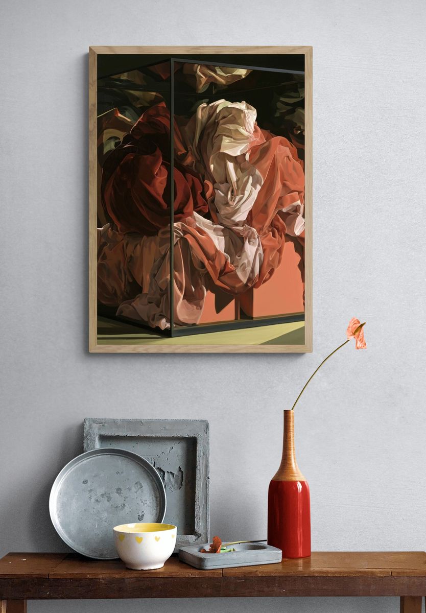 Draped Fabric Still Life Poster. — room view 3