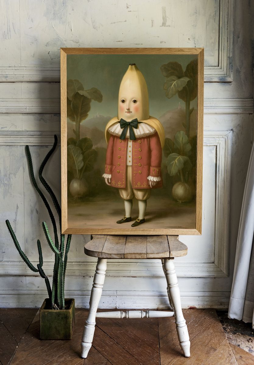 Surreal Banana Portrait Fine-Art Print. room preview
