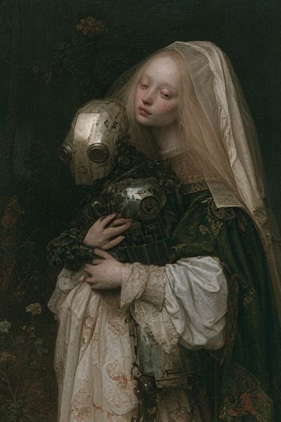 Gothic Robot Embrace Print.