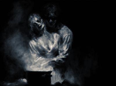 Ghostly Couple Surrealism Print.