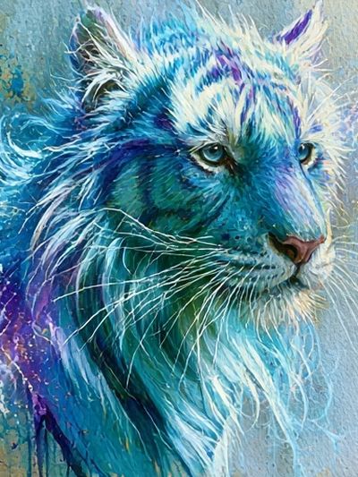 Blue Tiger Fine-Art Poster. poster