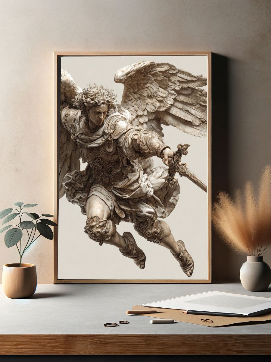 Winged Warrior Renaissance Print. — room view 2