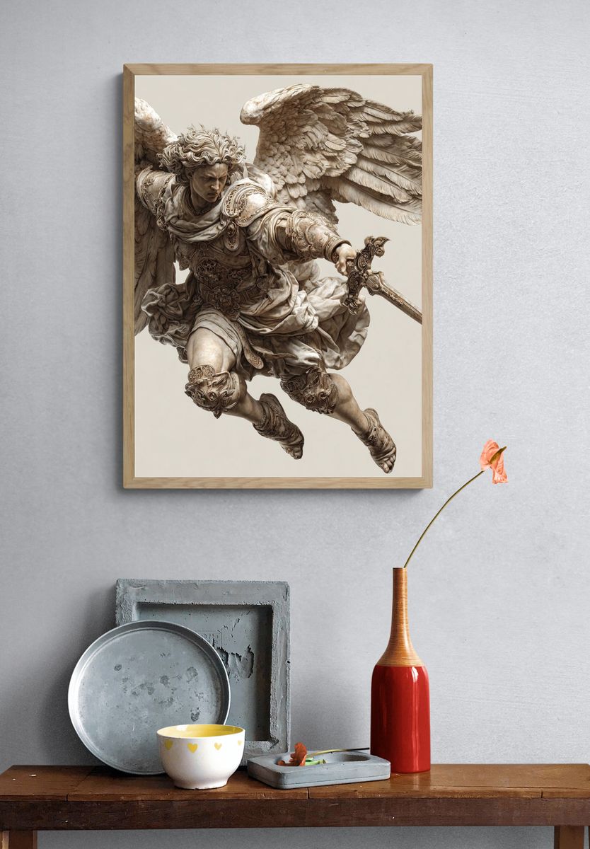 Winged Warrior Renaissance Print. — room view 3