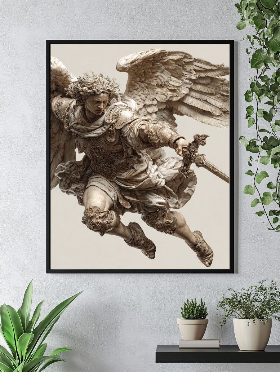 Winged Warrior Renaissance Print. — room view 4