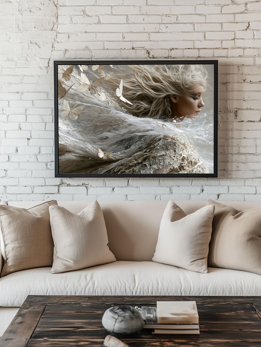 Butterfly Dream Portrait Print. room preview