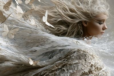 Butterfly Dream Portrait Print. poster
