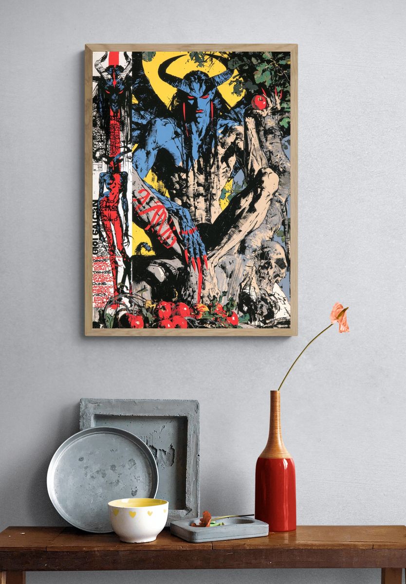 Horned Demon Graffiti Poster. — room view 3