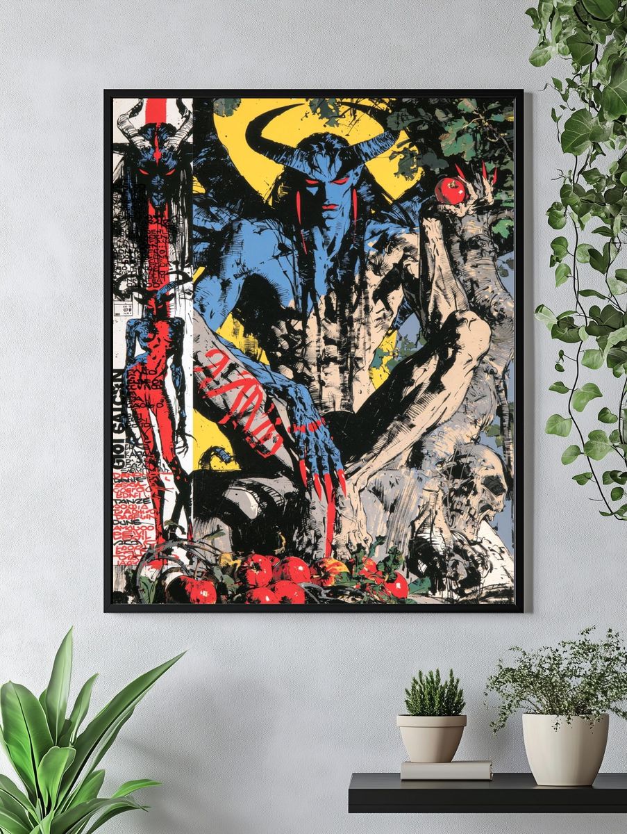 Horned Demon Graffiti Poster. — room view 4