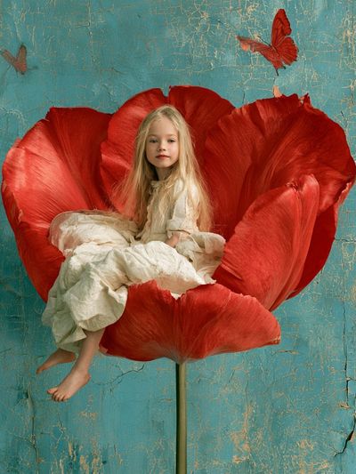 Girl in Red Poppy Fine-Art Print.