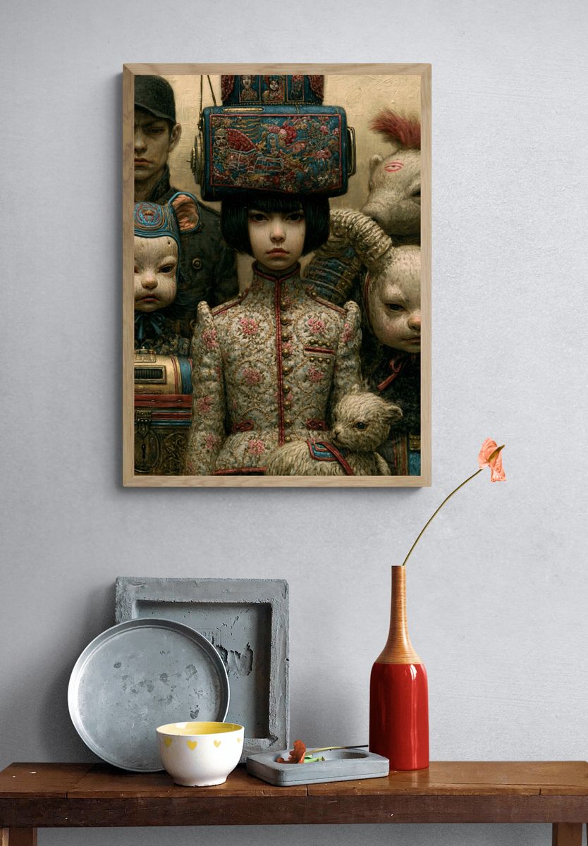 Surreal Masked Children Fine-Art Print. — room view 3