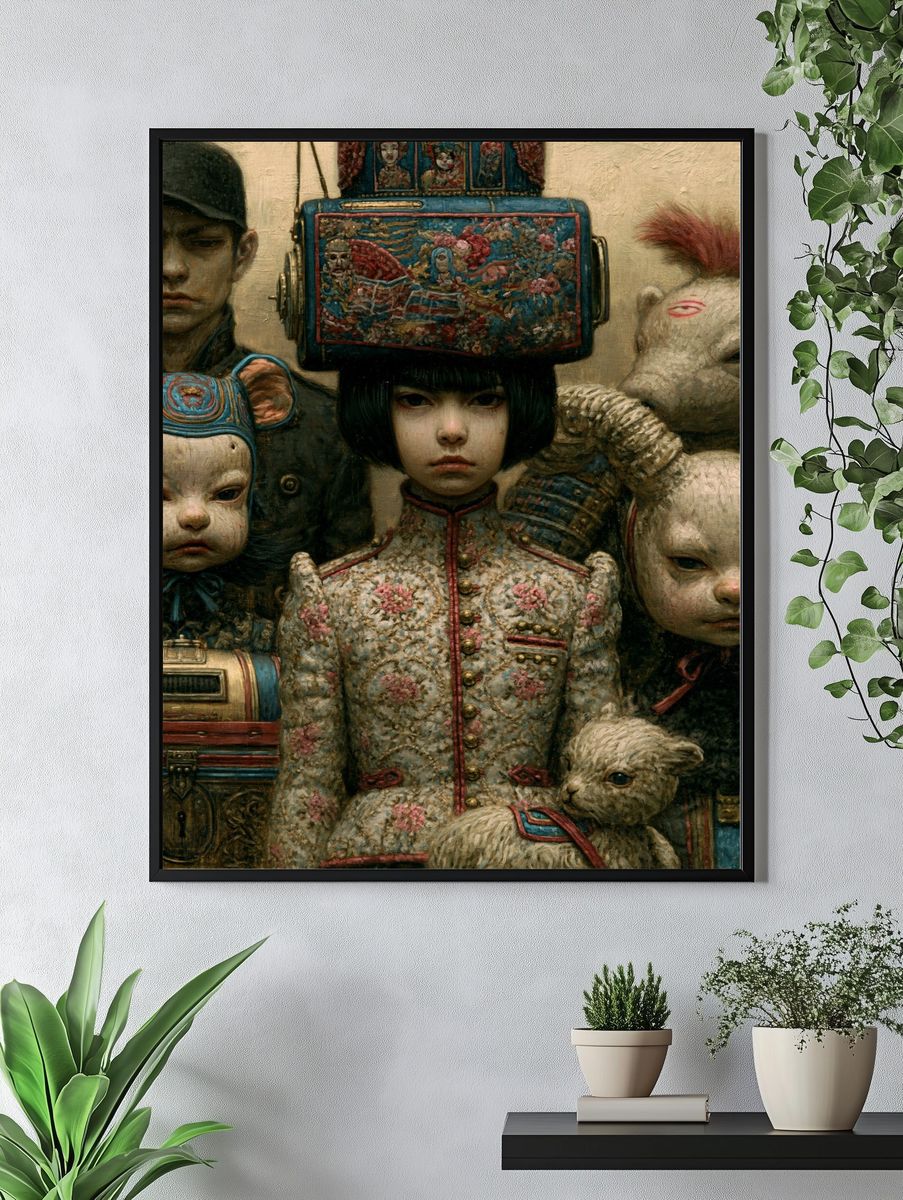Surreal Masked Children Fine-Art Print. — room view 4