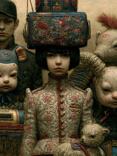 Surreal Masked Children Fine-Art Print.
