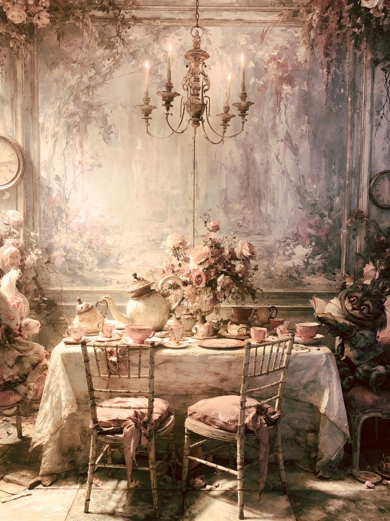Whimsical Tea Party Interior Print. poster detail