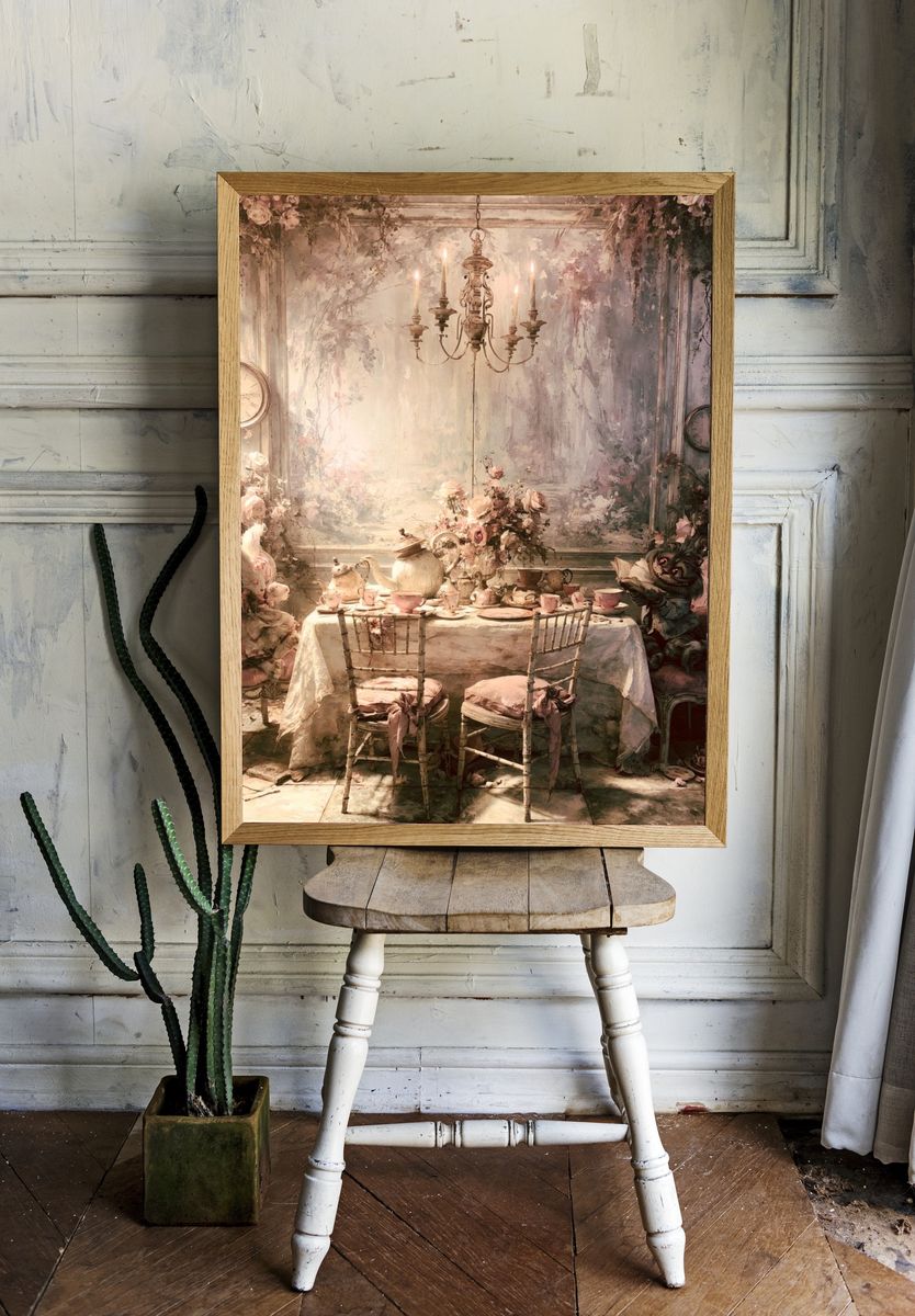 Whimsical Tea Party Interior Print. — room view 1