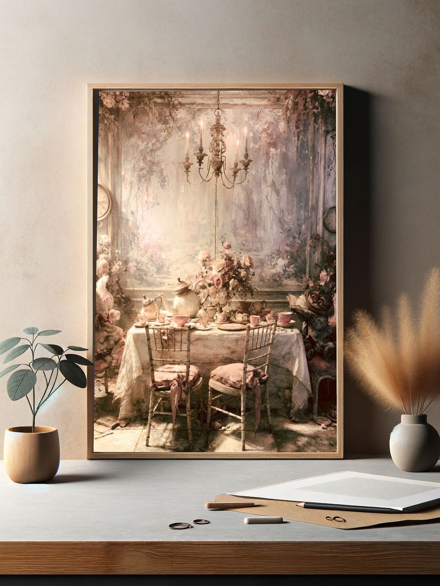 Whimsical Tea Party Interior Print. — room view 2