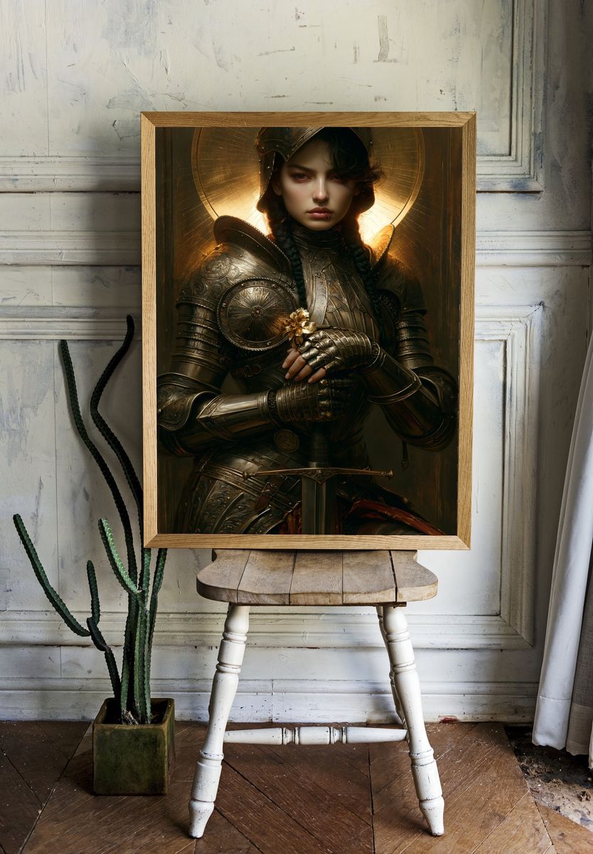 Armored Saint Portrait Print. — room view 1