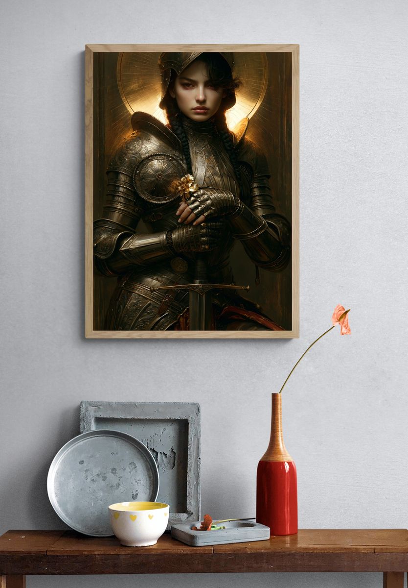 Armored Saint Portrait Print. — room view 3
