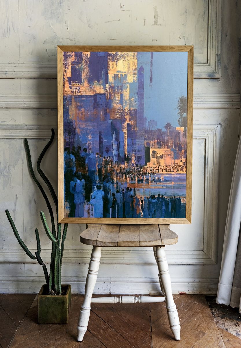 Palm City Sunset Contemporary Print. — room view 1