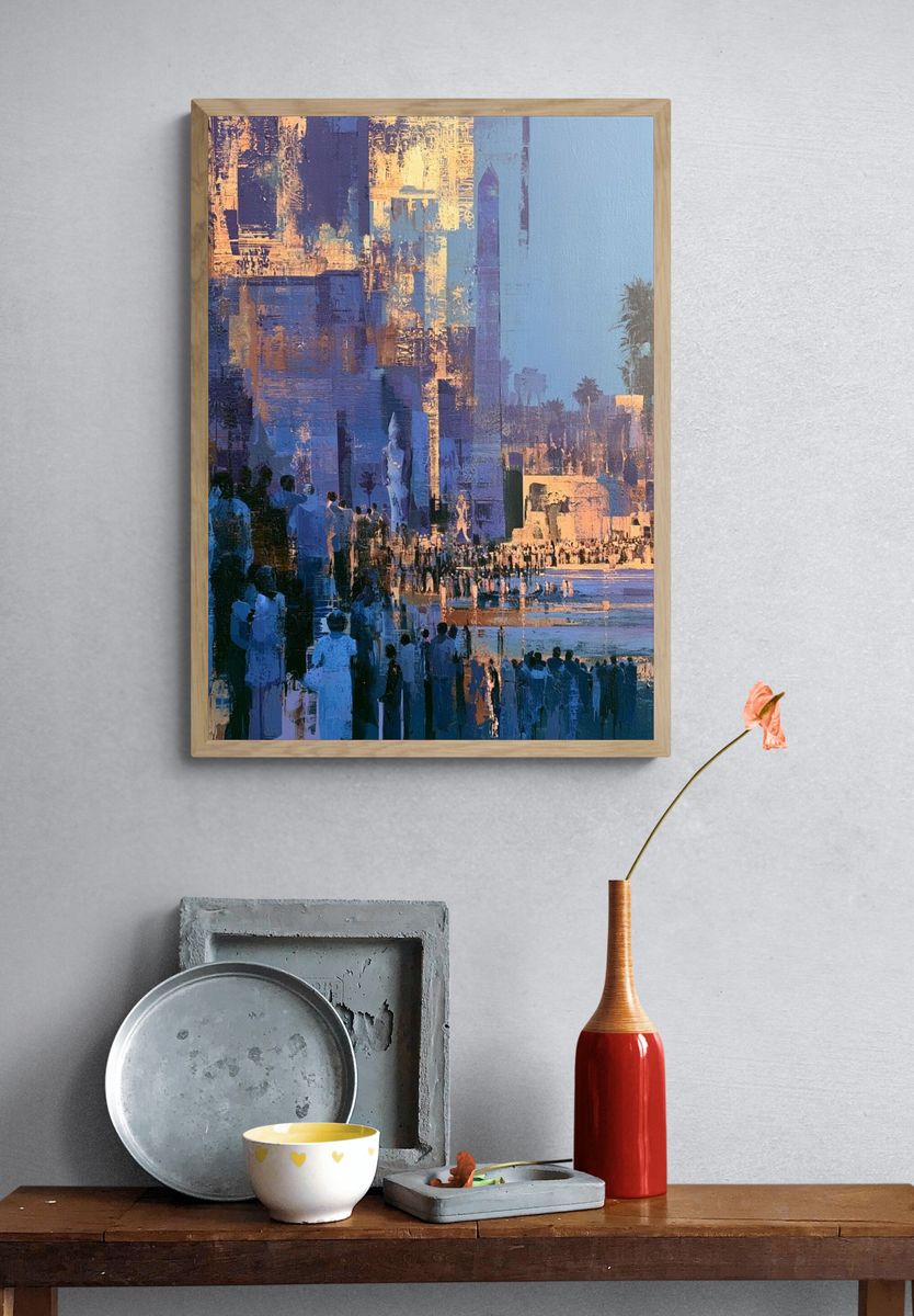 Palm City Sunset Contemporary Print. — room view 3