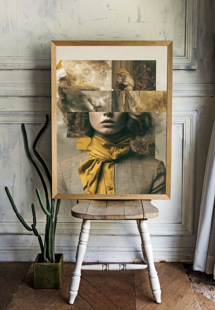 Surreal Fashion Portrait Print. room preview