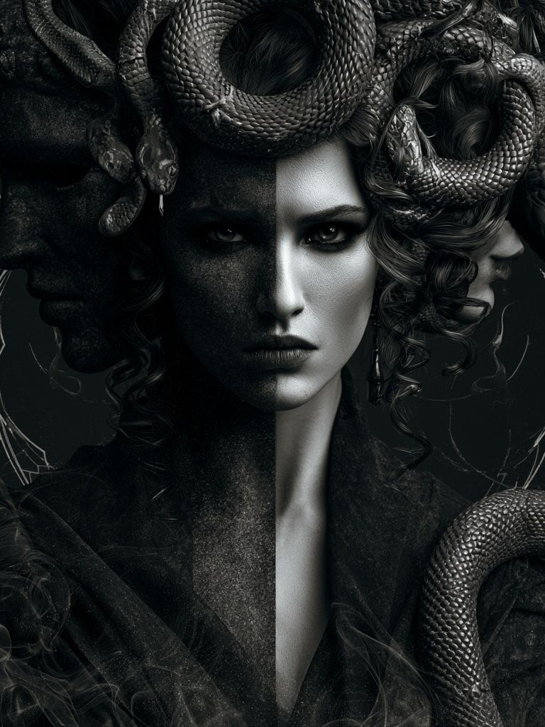 Medusa Portrait Fine-Art Poster. poster detail