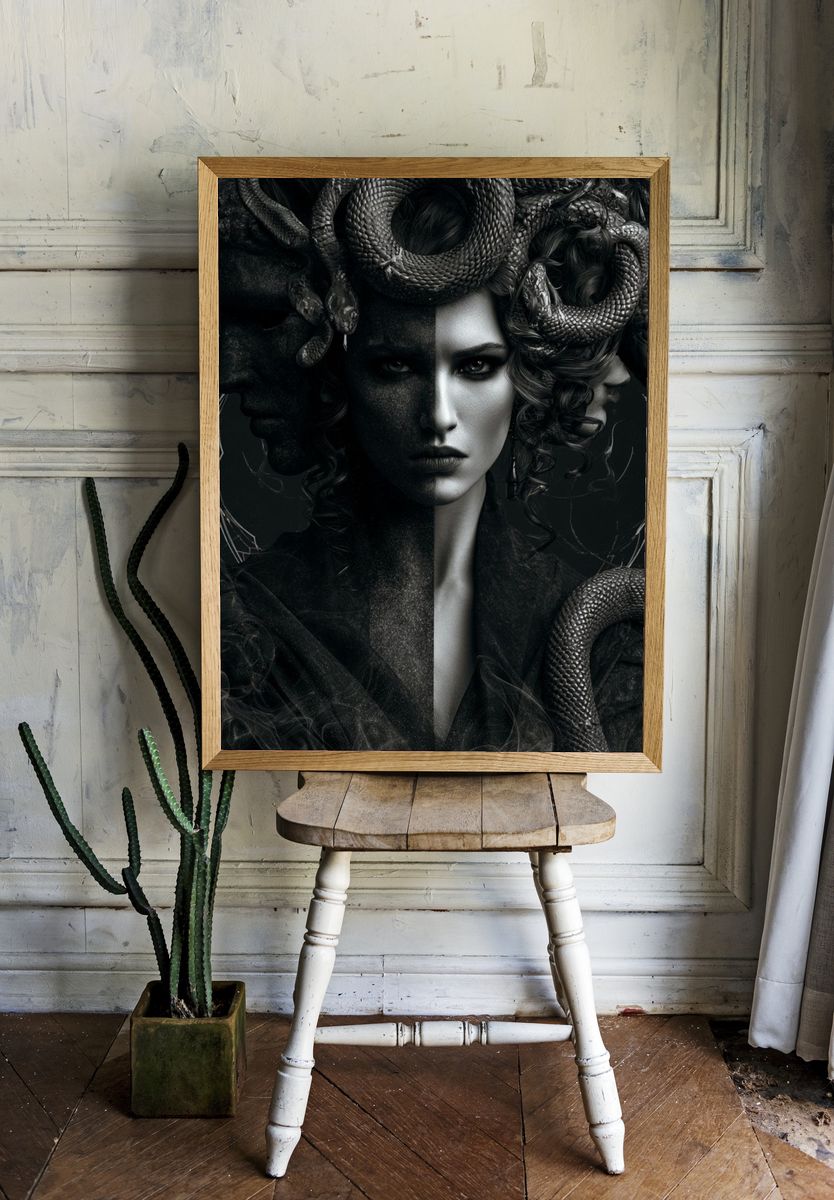 Medusa Portrait Fine-Art Poster. — room view 1
