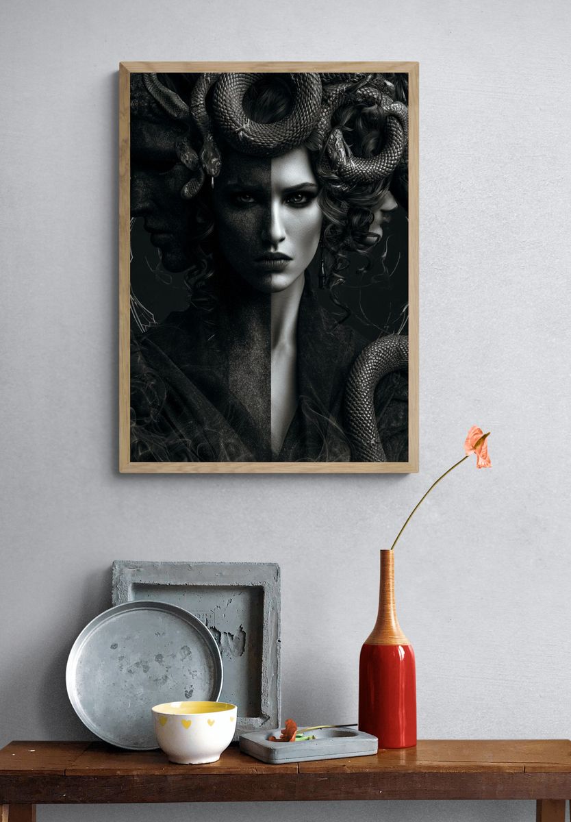 Medusa Portrait Fine-Art Poster. — room view 3