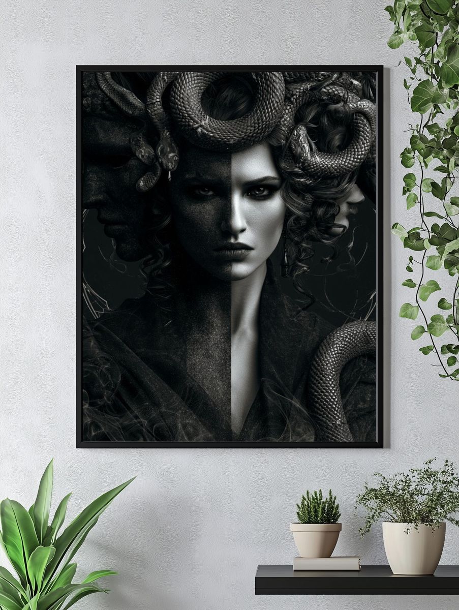 Medusa Portrait Fine-Art Poster. — room view 4