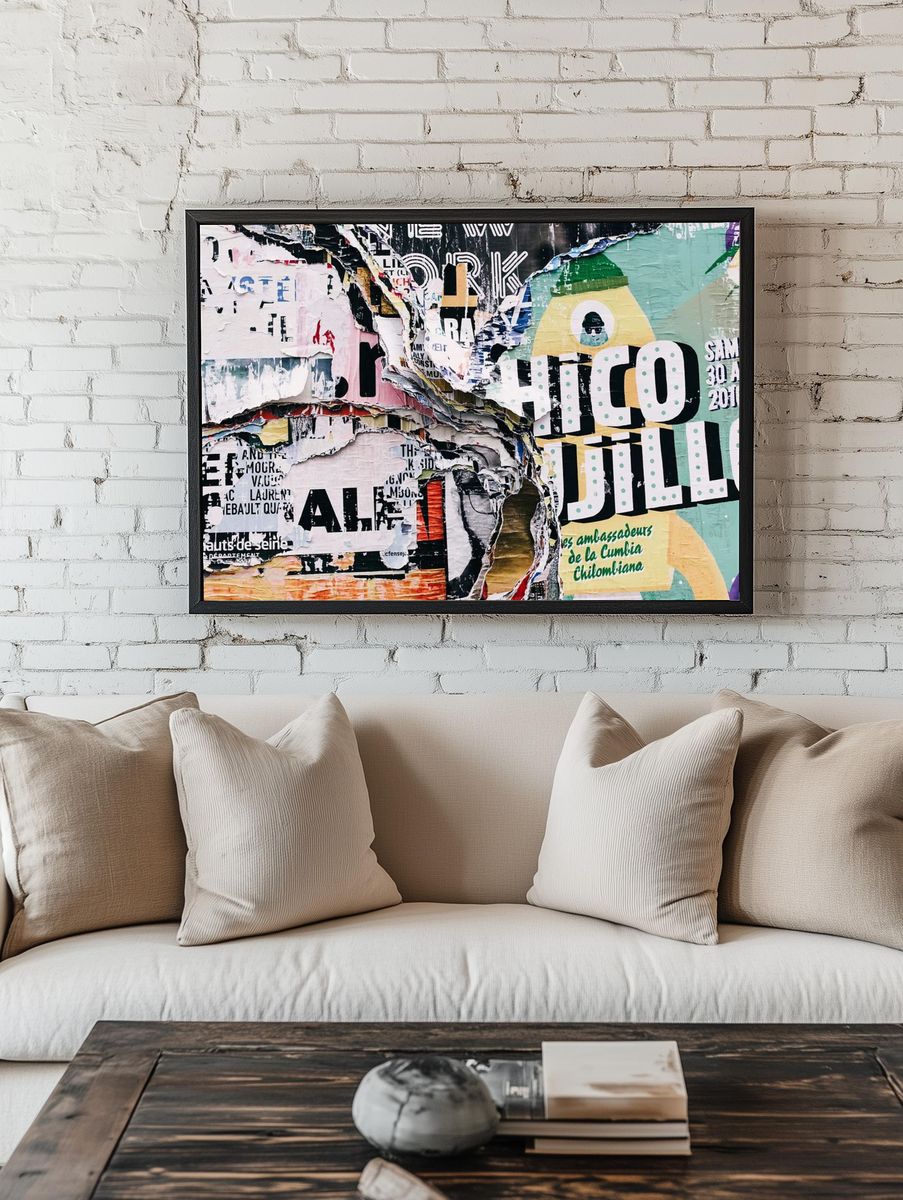 Ripped art posters creative typography. room preview