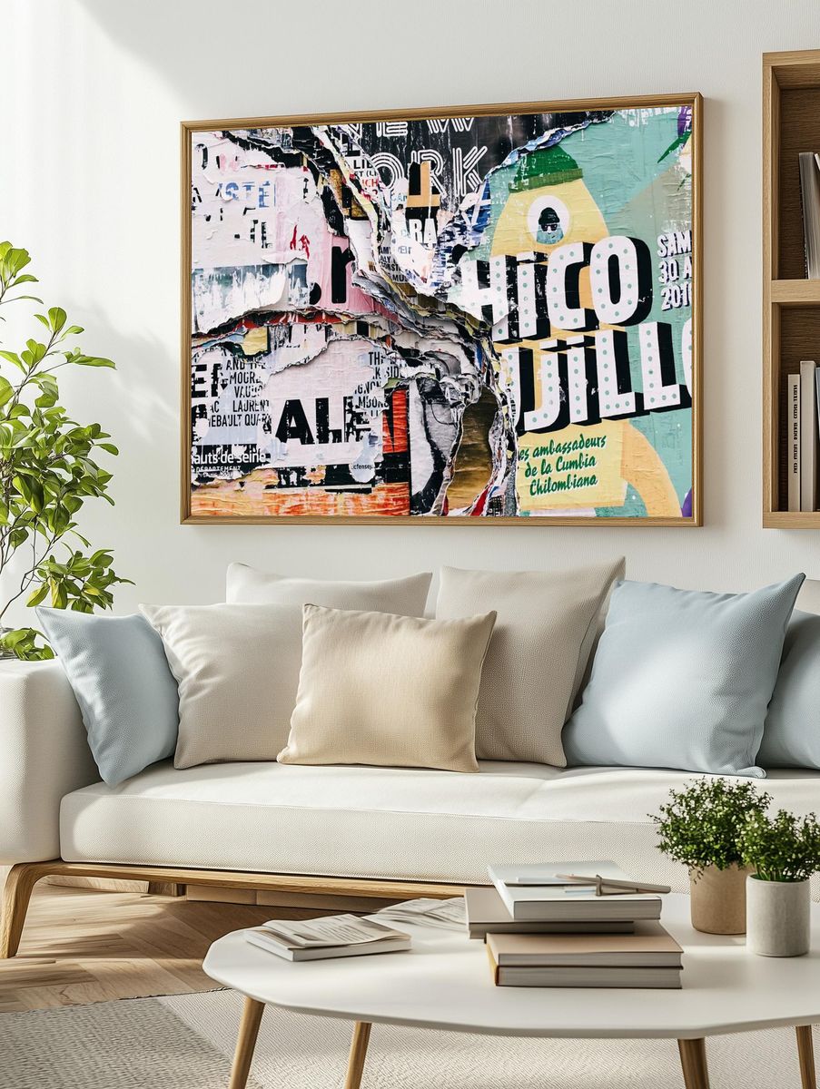 Ripped art posters creative typography. — room view 2