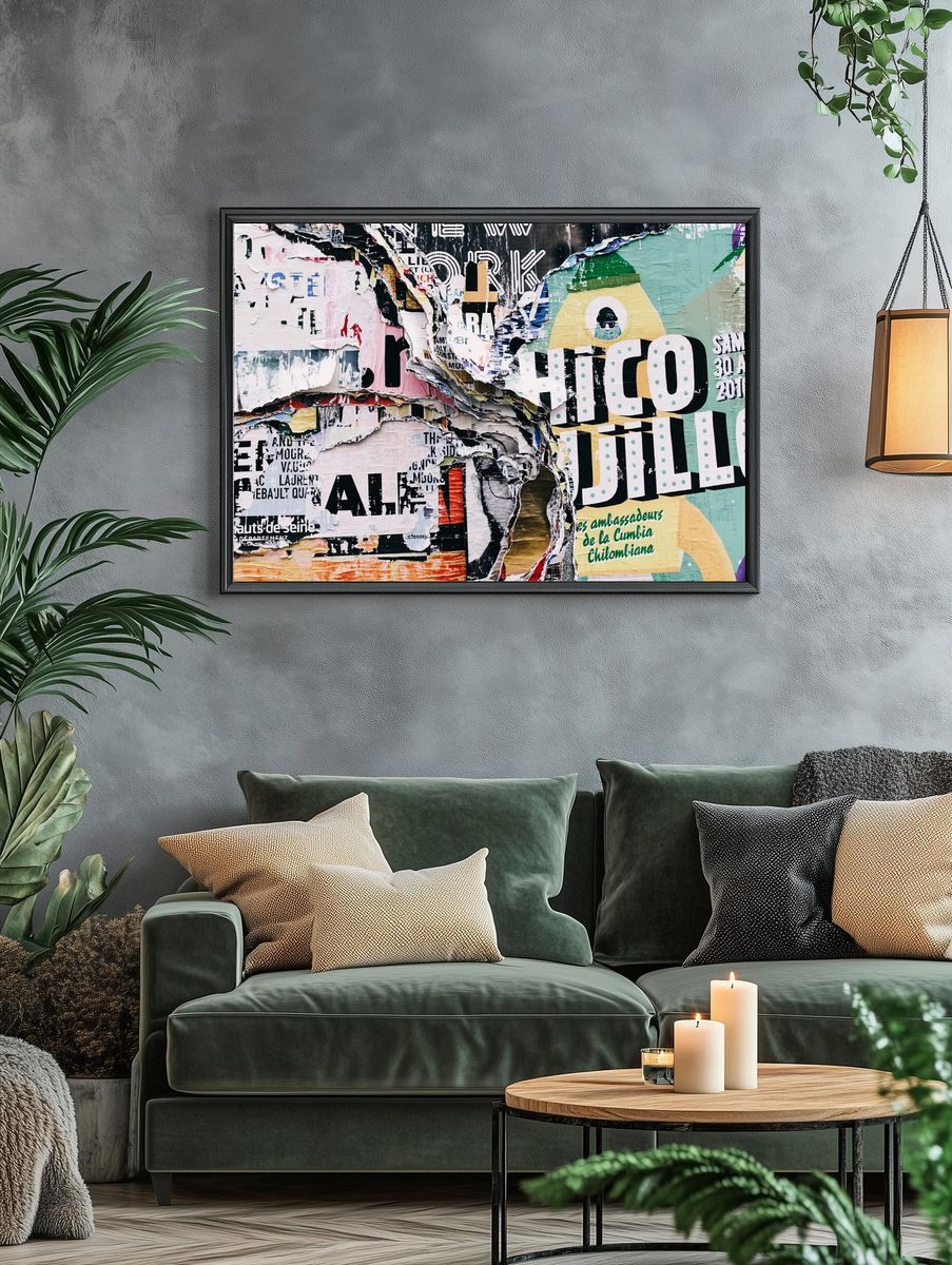 Ripped art posters creative typography. — room view 4