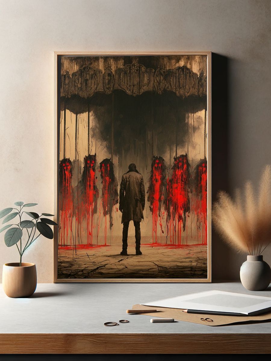 Dark Surreal Figure Poster. — room view 2