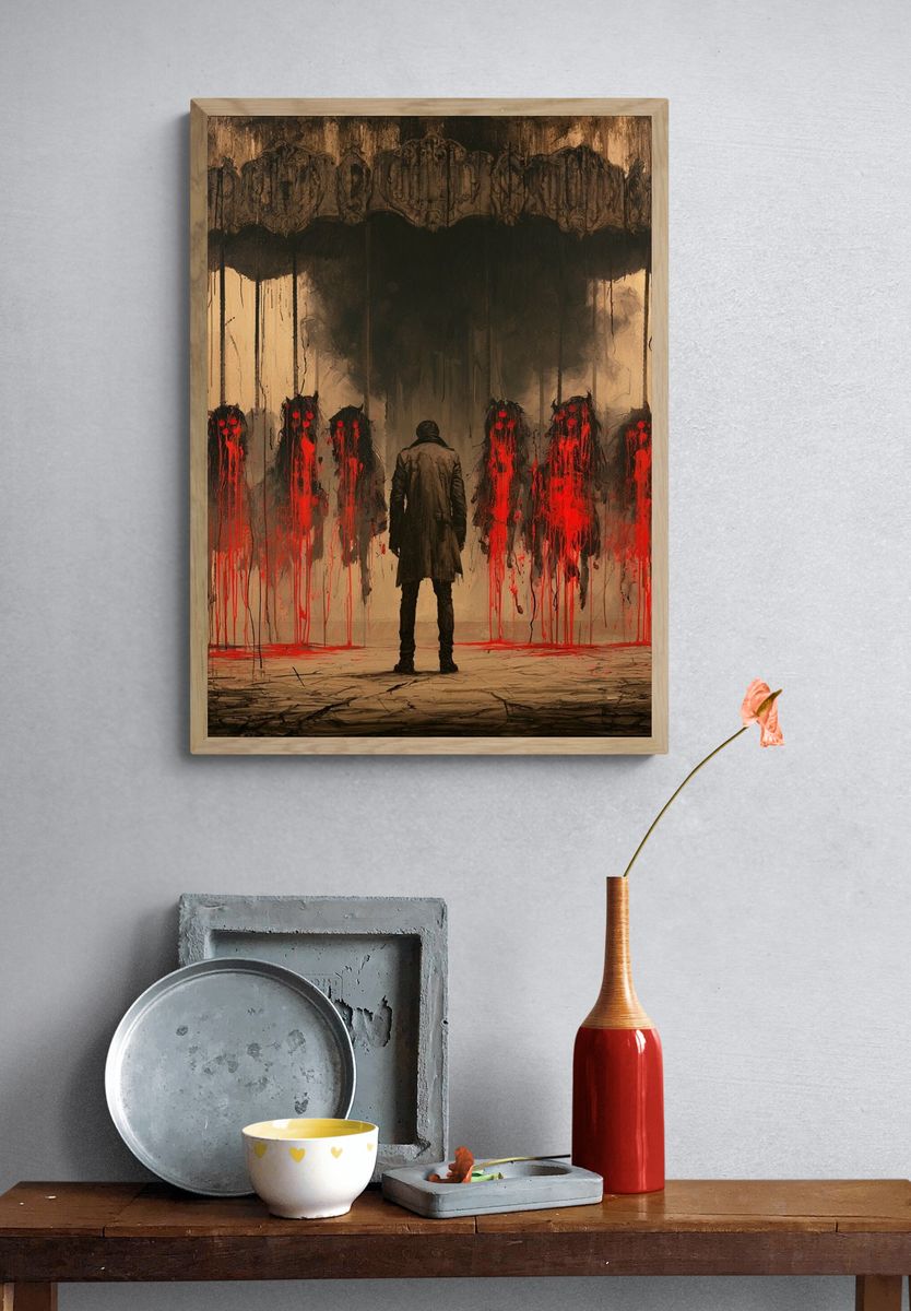 Dark Surreal Figure Poster. — room view 3