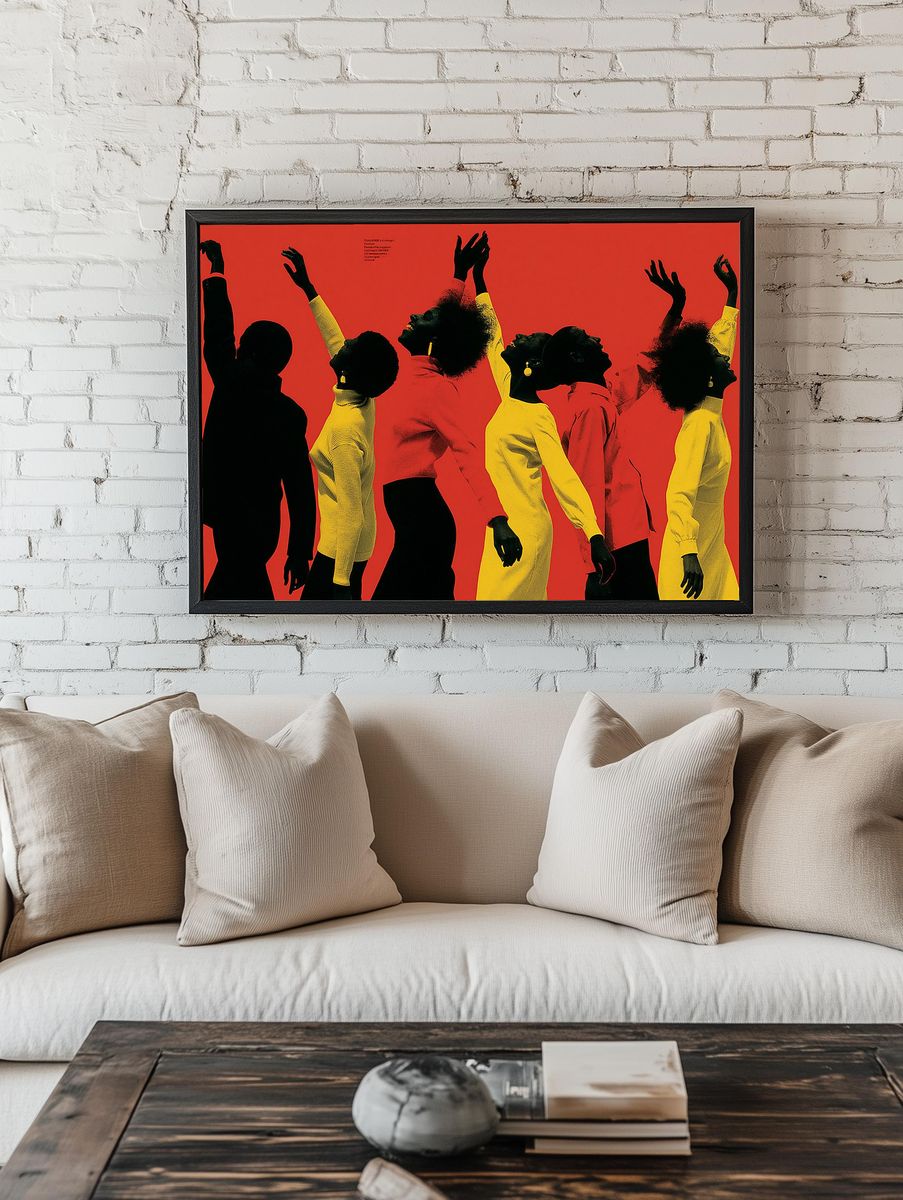 Abstract Dancers Red Poster. — room view 1