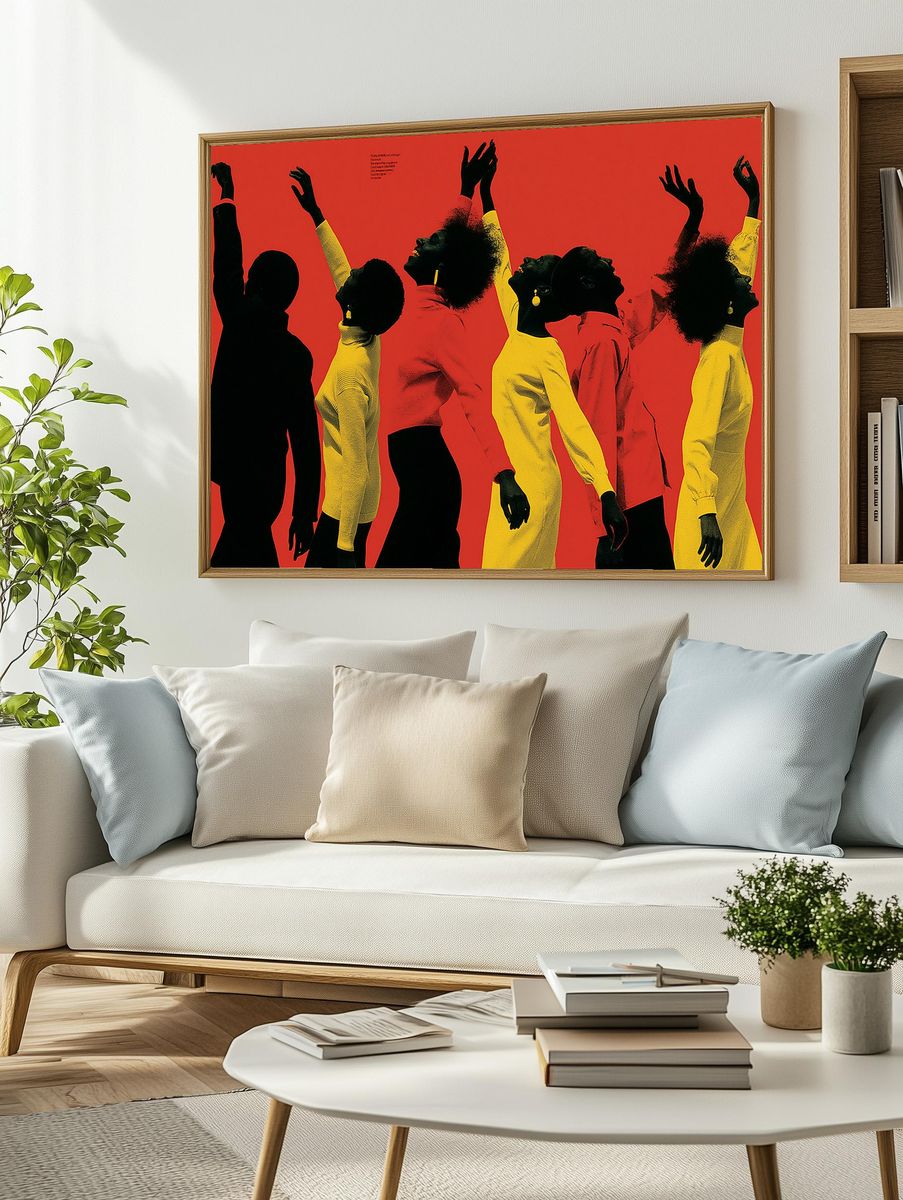Abstract Dancers Red Poster. — room view 2