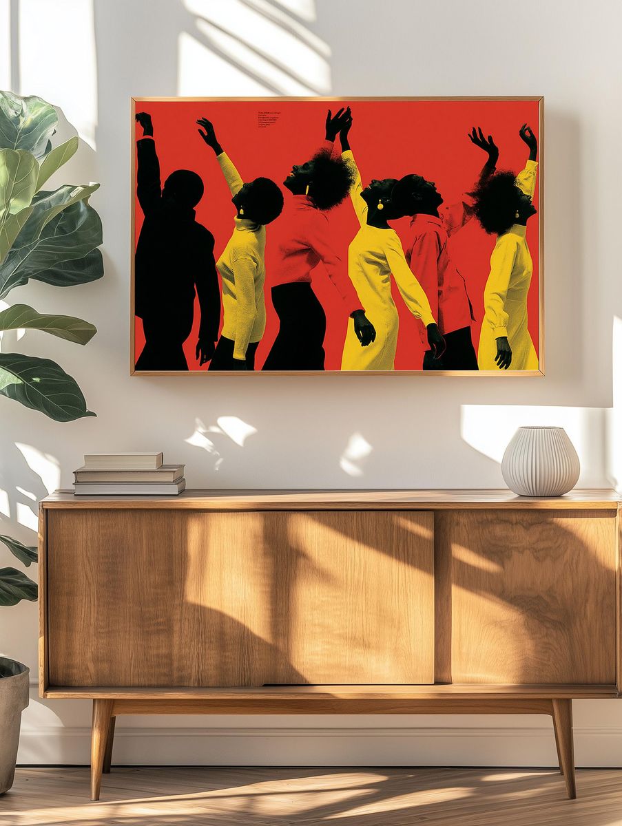 Abstract Dancers Red Poster. — room view 3