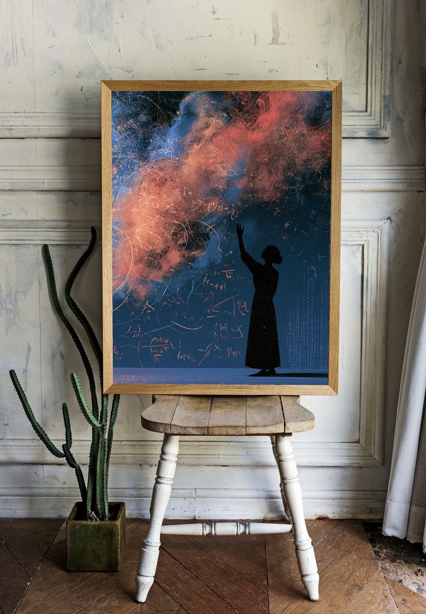 Celestial Figure Abstract Print. room preview