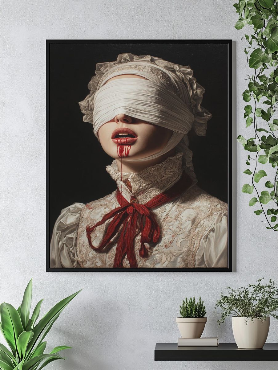 Blindfolded Portrait Fine-Art Poster. — room view 4