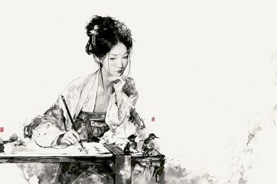 Ink Portrait of a Scholar Print. poster