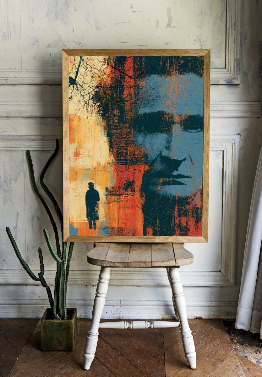 Abstract Face Collage Poster. room preview