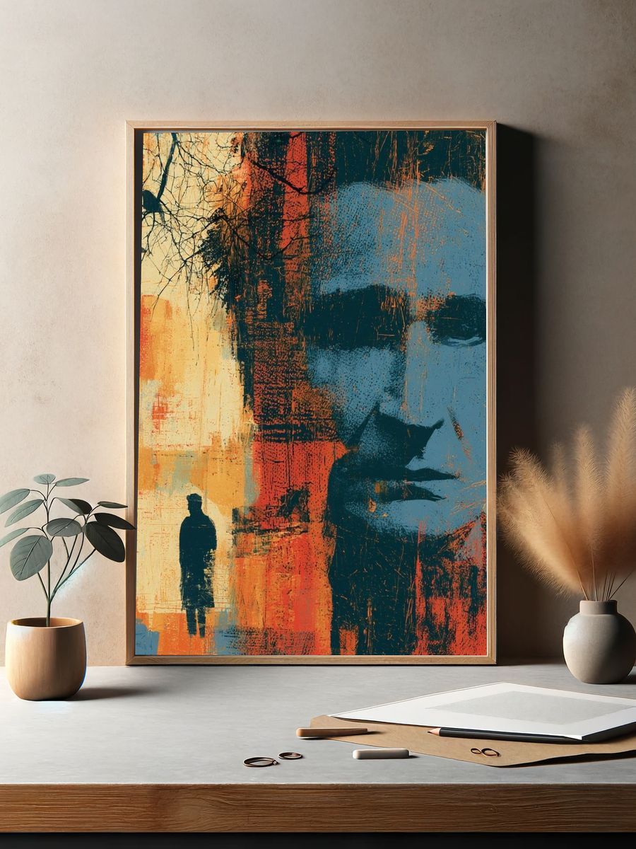 Abstract Face Collage Poster. — room view 2