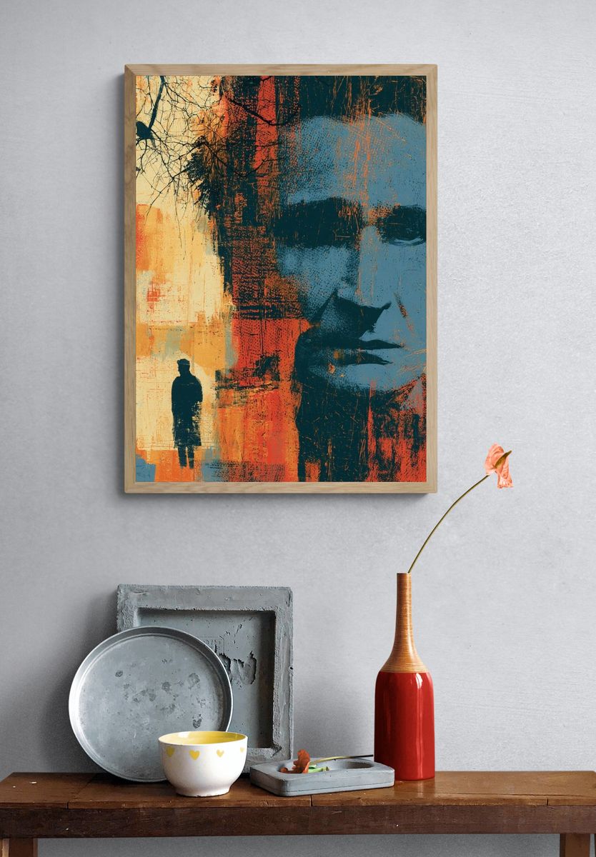 Abstract Face Collage Poster. — room view 3