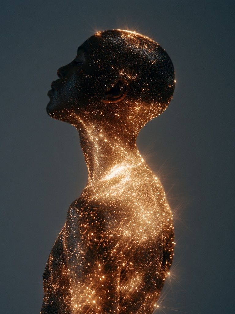 Cosmic Human Silhouette Print. poster detail