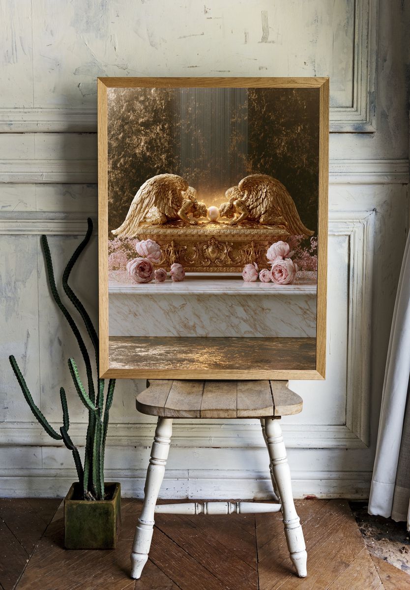 Golden Cherub Altar Fine-Art Print. room preview
